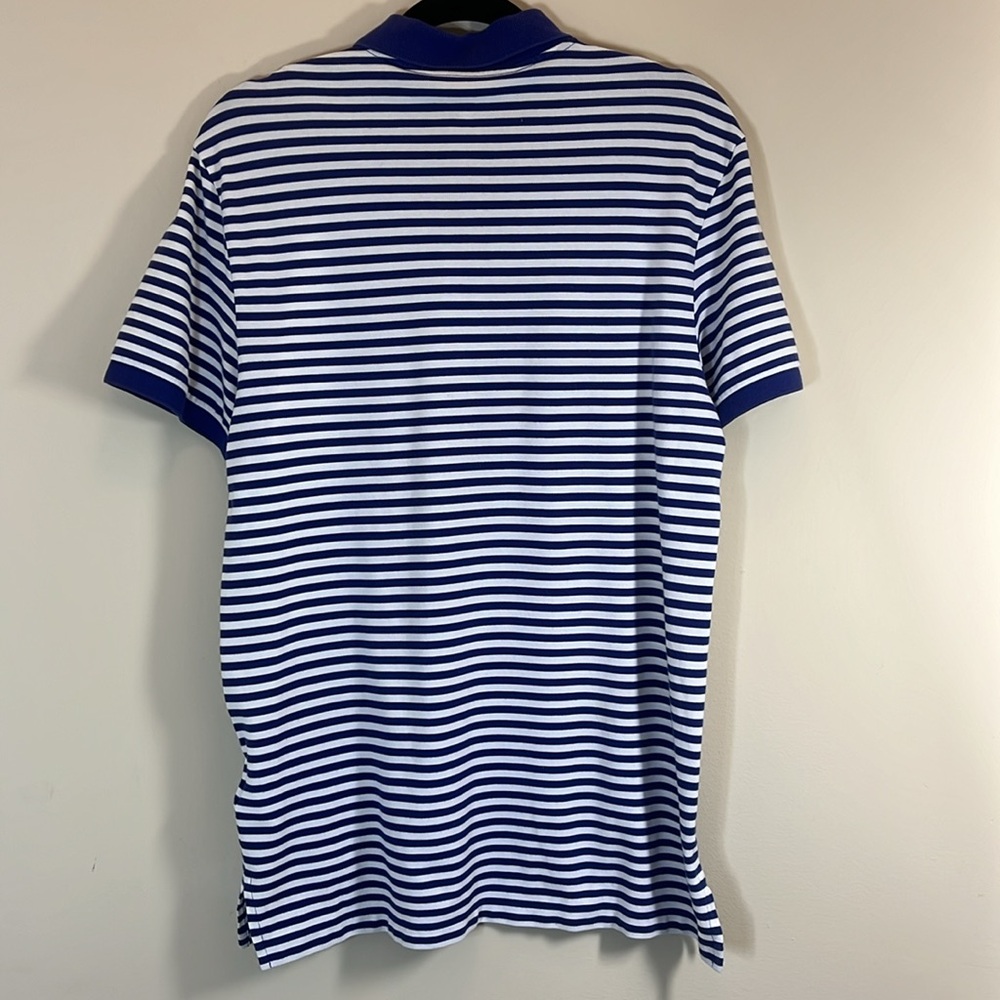 Polo Golf by Ralph Lauren Blue & White Pro-Fit Striped Shirt with Green Pony - Picture 6 of 8